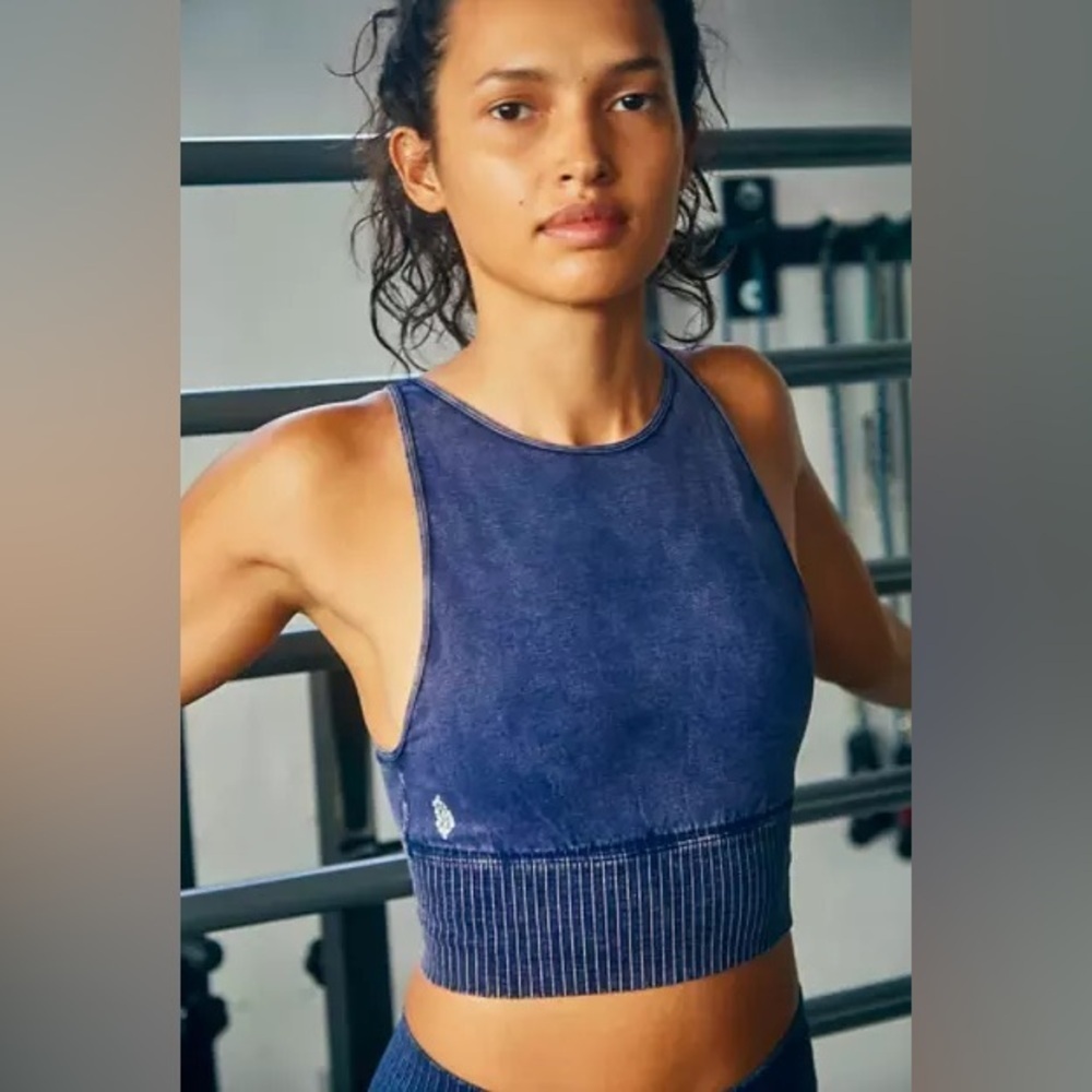 Free People Good Karma High-Neck Crop Top